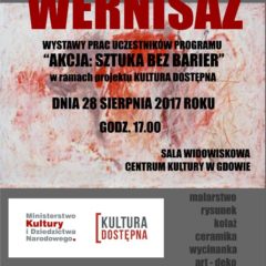28 sierpnia odbędzie się wernisaż prac z projektu „Akcja: Sztuka bez barier”