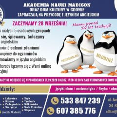 Akademia Nauki Madison oraz Centrum Kultury w Gdowie zapraszają na przygodę z językiem angielskim