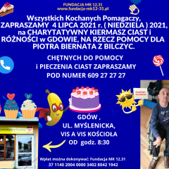 Charytatywny kiermasz dla Piotra z Bilczyc odbędzie się 4 lipca