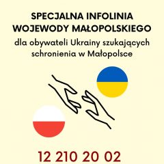 Infolinia Wojewody Małopolskiego dla obywateli Ukrainy szukających schronienia w Małopolsce