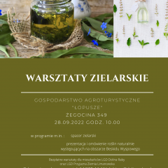 LGD „Dolina Raby” zaprasza na warsztaty zielarskie w Żegocinie
