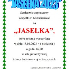 Zapraszamy na Jasełka do Szkoły Podstawowej w Zręczycach!