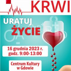 Zbiórka krwi już 16 grudnia w Centrum Kultury w Gdowie