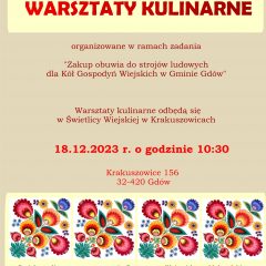 Zaproszenie na warsztaty kulinarne