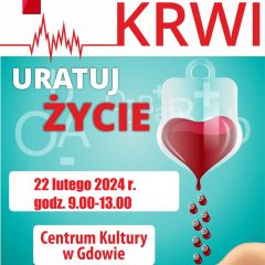 Przypominamy, że w najbliższy czwartek w Centrum Kultury w Gdowie odbędzie się zbiórka krwi