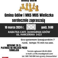 Szachiści powalczą o puchar Wójta Gminy Gdów