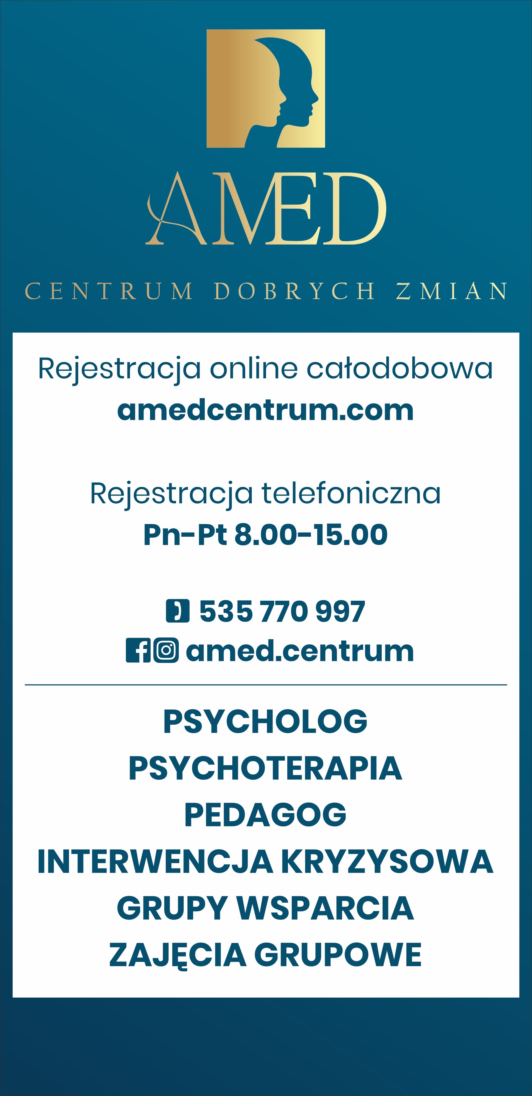 Amed Centrum Dobrych Zmian. Nowe Centrum Pomocy Psychologiczno- Pedagogicznej w Gdowie.