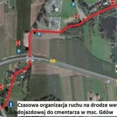 Uwaga: zmiana organizacji ruchu w okolicy cmentarza w Gdowie