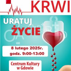 Przypominamy, że w najbliższą sobotę w Centrum Kultury w Gdowie odbędzie się zbiórka krwi