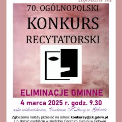 Zaproszenie do udziału w Ogólnopolskim Konkursie Recytatorskim