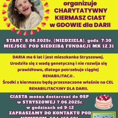 Koło Gospodyń Wiejskich w Stryszowej serdecznie zaprasza na charytatywny kiermasz ciast!
