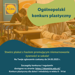Konkurs plastyczny dla dzieci i młodzieży: „Nie marnuję żywności”