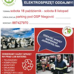 Akcja „Strażaków wspierajmy – elektrosprzęt oddajmy!” w Niegowici. Okazja do pomocy jednostce OSP