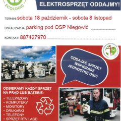 Akcja „Strażaków wspierajmy – elektrosprzęt oddajmy!” w Niegowici
