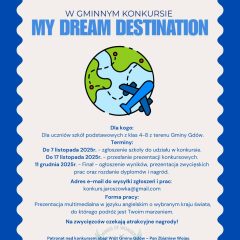 Gminny Konkurs „My Dream Destination” – uczniowie opowiedzą o swoich wymarzonych podróżach po angielsku 