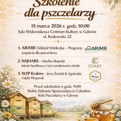 Koło Pszczelarzy w Gdowie zaprasza na spotkanie szkoleniowe
