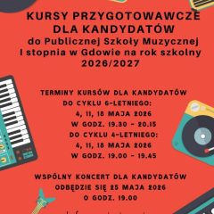 Kursy przygotowawcze dla kandydatów do Publicznej Szkoły Muzycznej I stopnia w Gdowie na rok 2026/2027