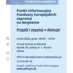 Bezpłatne konsultacje z Funduszy Europejskich w Urzędzie Gminy Gdów