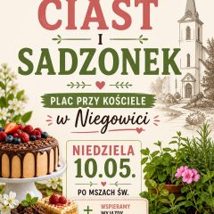Kiermasz ciast i sadzonek w Niegowici – wspólne wsparcie dla młodych uczestników rekolekcji