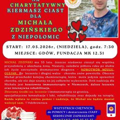 Fundacja MK 12.31 zaprasza na charytatywny kiermasz ciast dla Michała Zdzińskiego