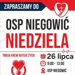 Już w niedzielę zbiórka krwi w OSP Niegowić. Każda kropla ma znaczenie