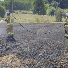 Niebezpieczne pożary ściernisk i trawy w gminie Gdów. Ogień zagrażał zabudowaniom