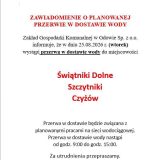 Planowana przerwa w dostawie wody w trzech miejscowościach